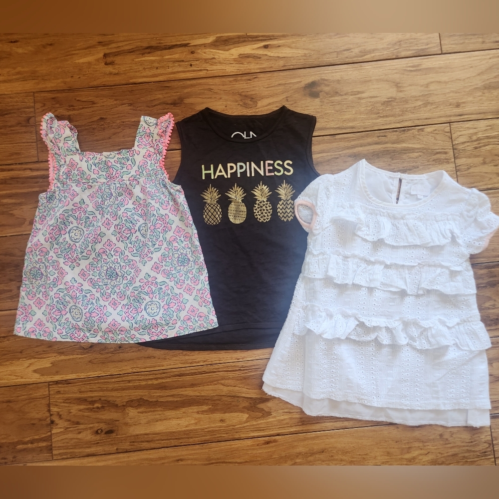Lot of 3 short sleeve shirts girls 4T